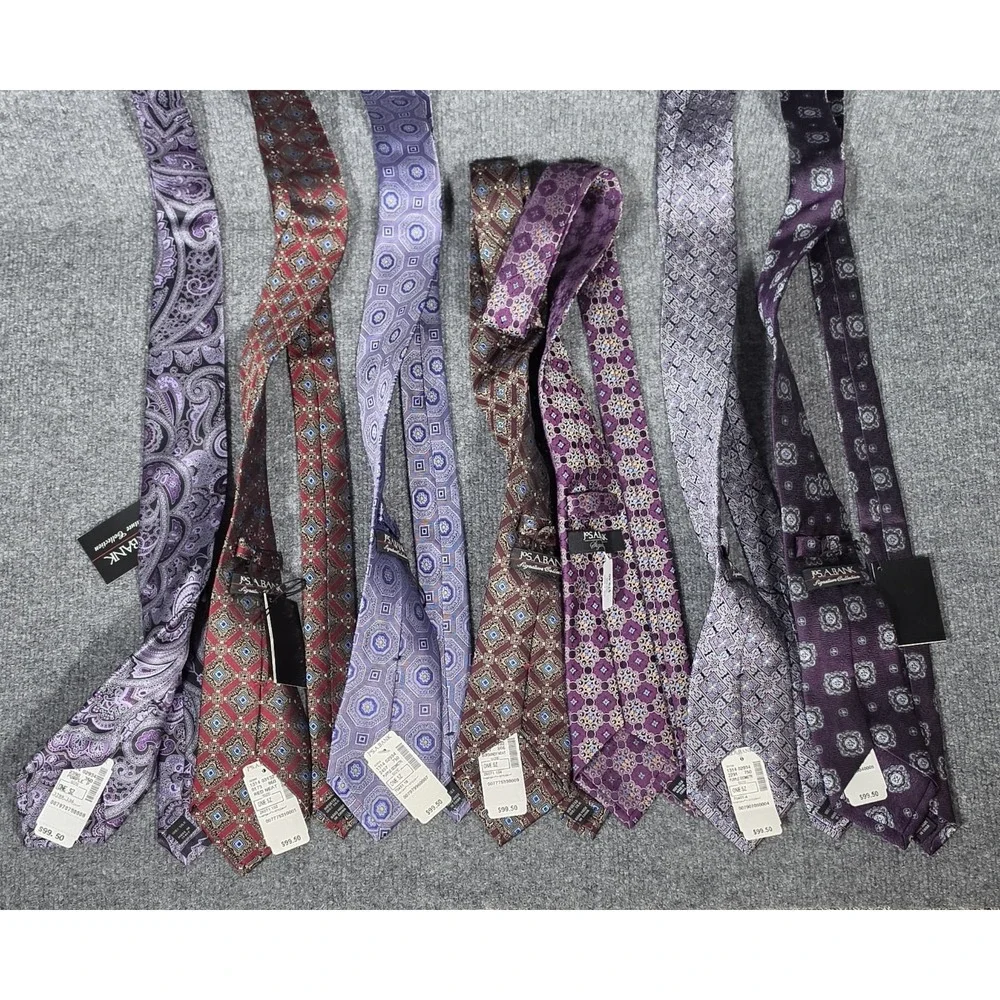 Jos A‎ Bank Signature Collection Tie Lot 7 NWT 100% Silk Paisley Geometric